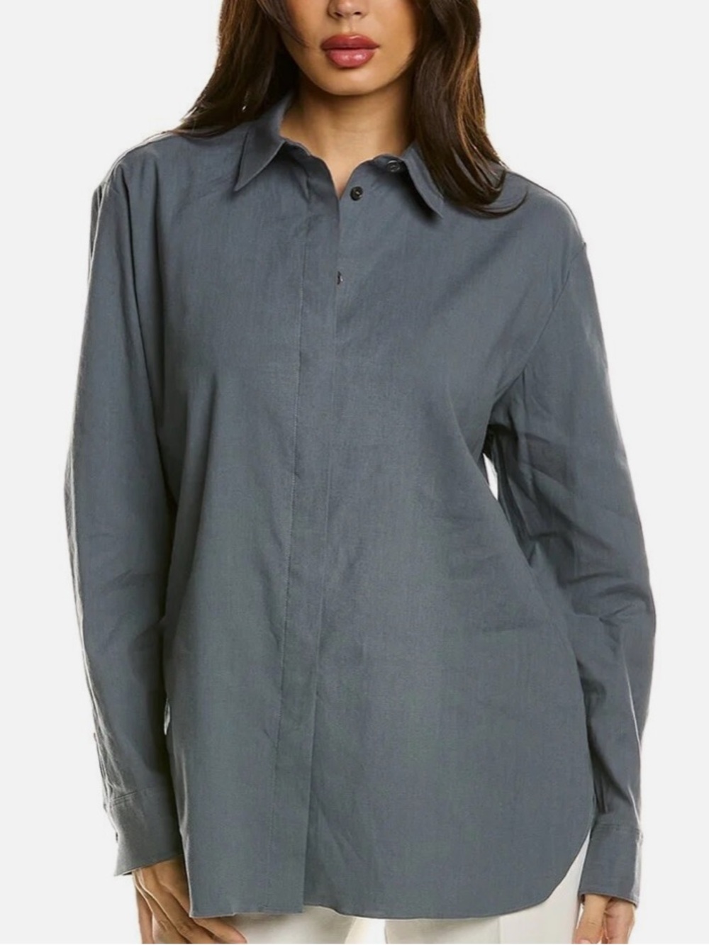 Theory Dark Charcoal/Blue Button-Down Shirt